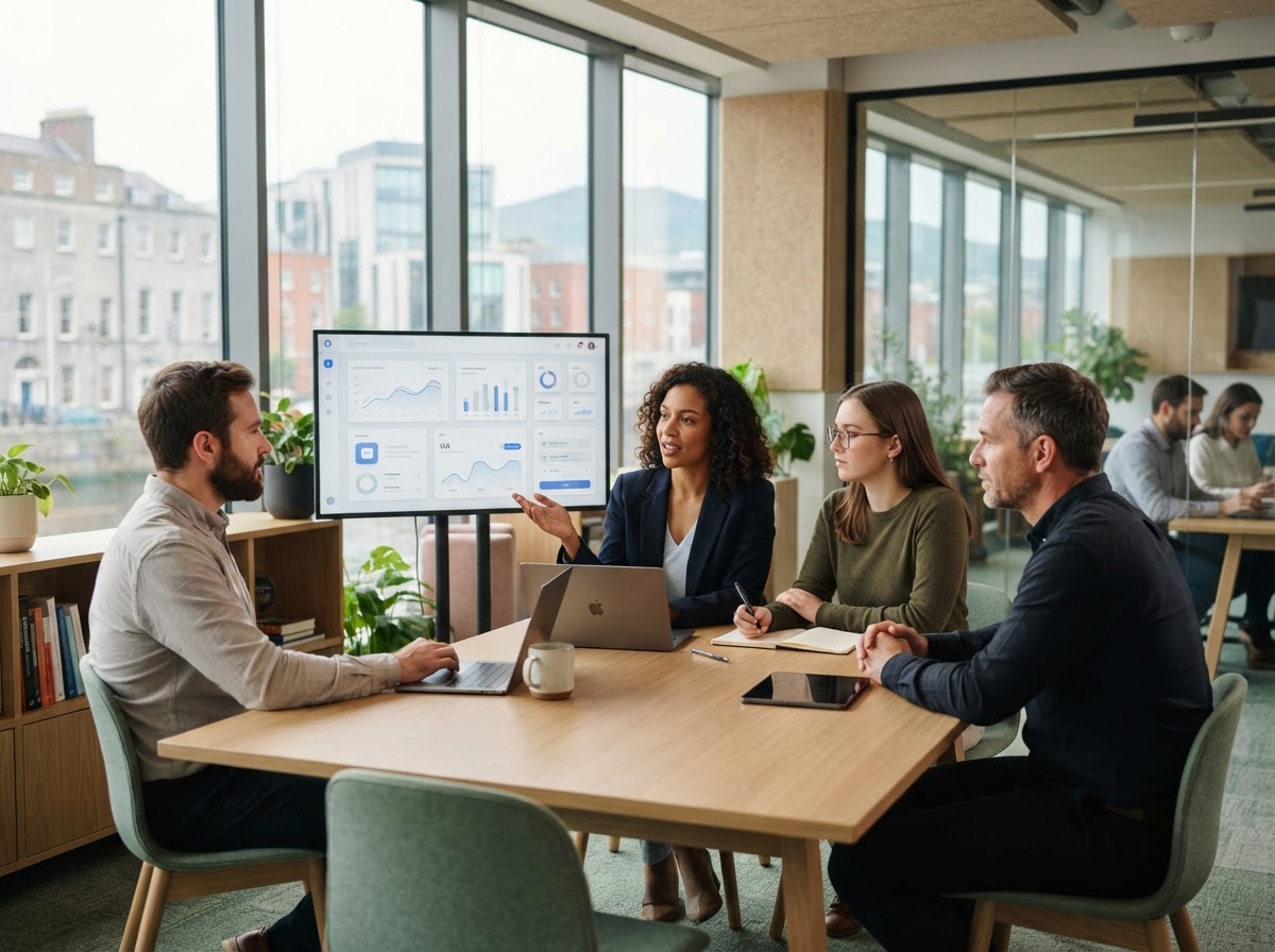 Accrummentor analyst reviewing AI-generated investment insights on screen